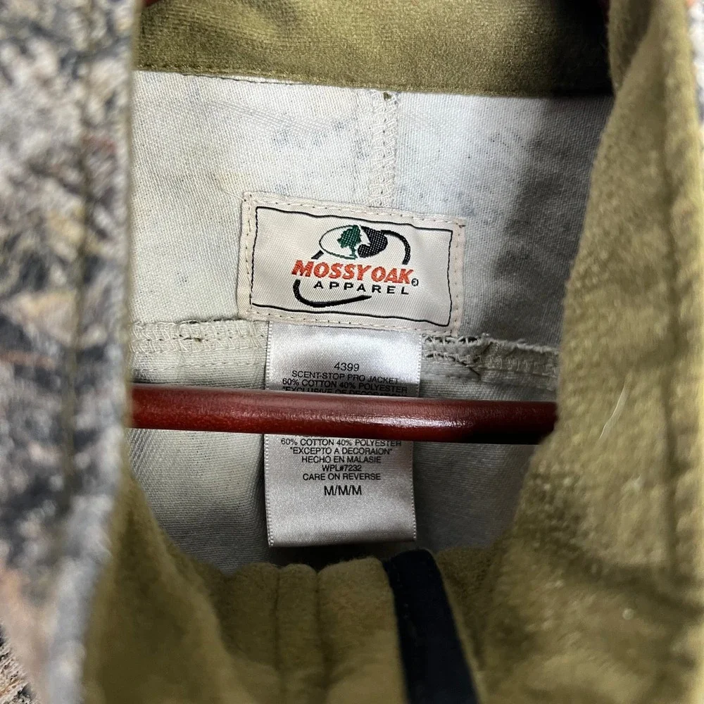 Mossy Oak Apparel ScentStop Camo Jacket Hooded Zip Pocket‎ M Hunting Archery